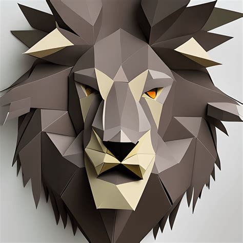 Exemple de tête d'animal murale en papercraft 3D, réaliste et stylisée.