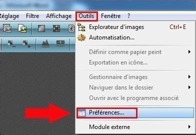Barre d'outils de PhotoFiltre avec l'icône 