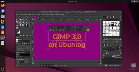 Illustration de l'interface GIMP 3.0 avec une image en cours d'édition et des calques visibles