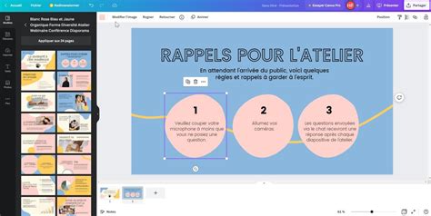 Exemple de personnalisation d'une diapositive Canva avec texte, image et graphique