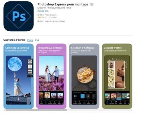Illustration représentant diverses applications de retouche photo sur un smartphone