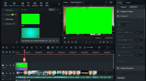 Exemple d'utilisation de la clé chromatique avec un écran vert dans PowerDirector