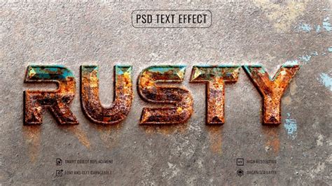 Montage de différents effets de texte : métal rouillé, glace, feuilles d'automne.