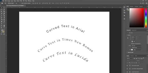 Exemple de texte courbé le long d'un tracé dans InDesign