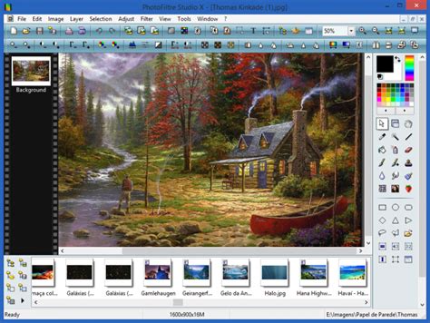 Exemple d'interface de PhotoFiltre lors de l'ouverture d'une image