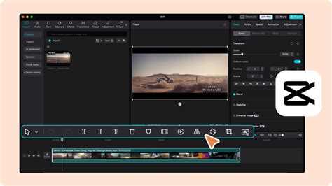 Interface de CapCut affichant les options d'édition de séquences d'images