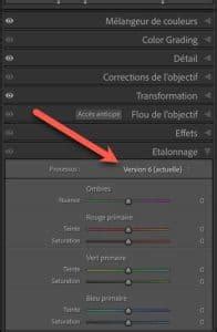 Infographie expliquant les différentes versions du processus Camera Raw dans Lightroom