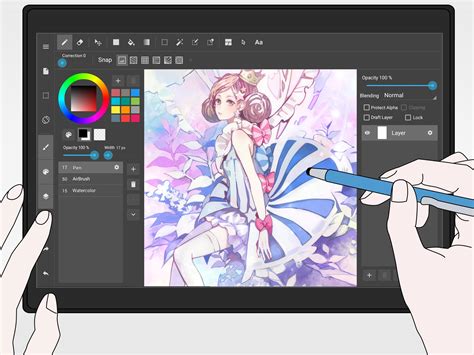Fenêtre de navigation de MediBang Paint avec la barre de rotation