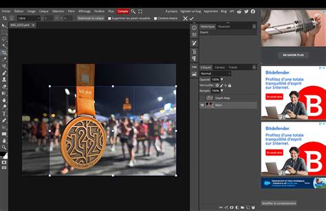 Illustration représentant les outils d'édition de base de Photoshop