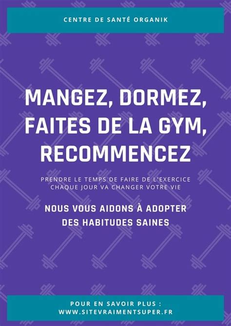 Exemple d'affiche de gym motivante