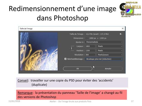 Interface d'exportation de Photoshop montrant les options de redimensionnement et de qualité pour réduire le poids d'une image JPG.