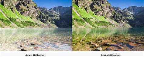 Exemples d'images avant et après l'application de différents filtres de couleur et ajustements dans Canva.