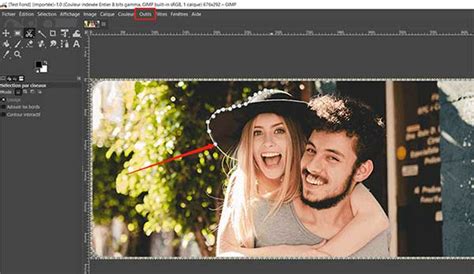 Exemple d'utilisation de guides pour découper une image dans GIMP