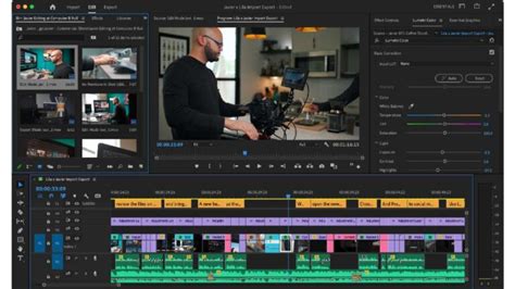 Interface d'un logiciel de montage vidéo montrant des options d'effets et de textes