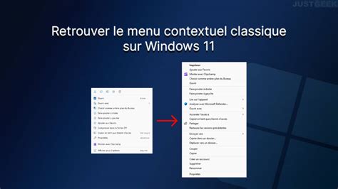Capture d'écran du menu contextuel 