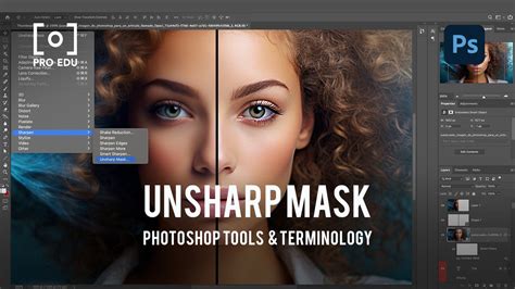 Interface du filtre Unsharp Mask dans Photoshop avec les curseurs Amount, Radius et Threshold