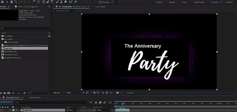 Capture d'écran du panneau File d'attente de rendu dans After Effects