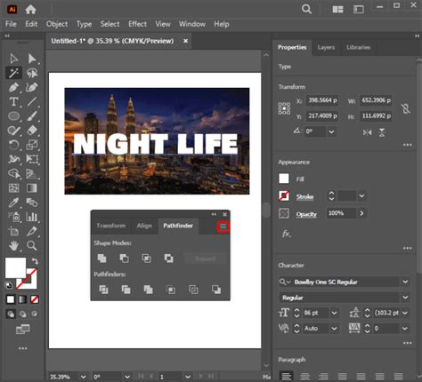 Capture d'écran du menu 