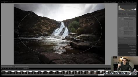 Capture d'écran montrant l'emplacement du filtre radial dans l'interface Lightroom