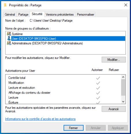Capture d'écran de la fenêtre du filtre 