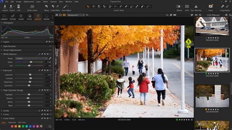 Exemple d'interface de Capture One Pro avec des outils de retouche