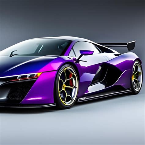 Exemple d'image générée par SD3 montrant une voiture de sport violette sur les Champs-Élysées