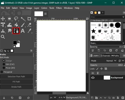 Illustration de l'interface de GIMP avec la barre d'outils et la fenêtre des calques