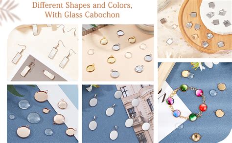 Cabochons en verre de différentes formes et tailles