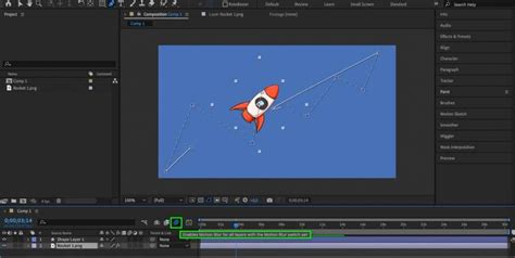 Capture d'écran montrant l'outil d'extension temporelle dans After Effects