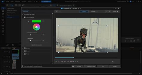 Fenêtre des paramètres de la technique du fond vert dans PowerDirector avec la pipette et les curseurs d'ajustement