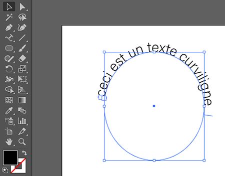 Exemple de texte suivant un tracé avec l'outil Texte Curviligne