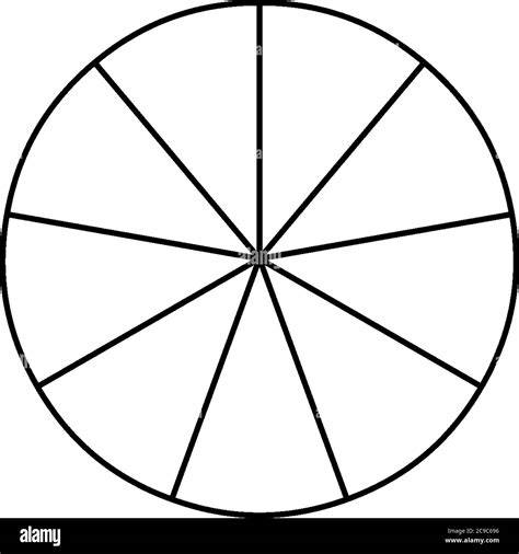 Illustration d'un cercle divisé en 9 parts égales