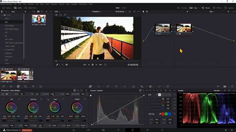 Interface de DaVinci Resolve avec le panneau de montage mis en évidence
