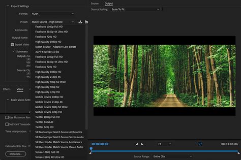 Interface d'Adobe Media Encoder avec les options d'importation depuis After Effects