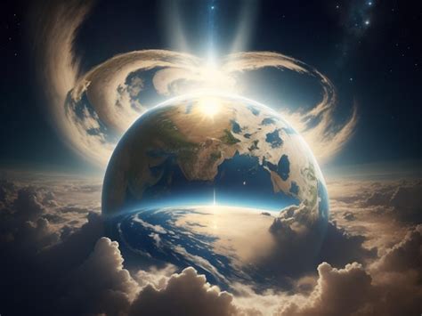 Illustration symbolique de l'axe du monde reliant la Terre et le Ciel