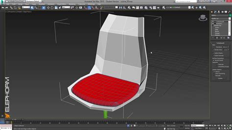 Interface de 3ds Max avec le modificateur Symmetry appliqué à la tourelle d'un char.