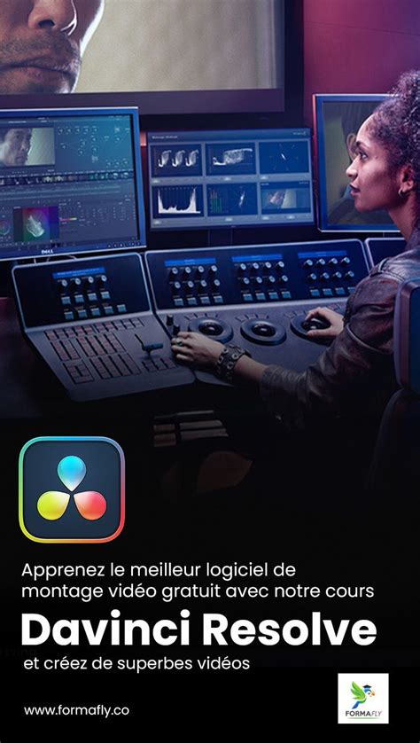 Infographie présentant les étapes clés de l'application d'effets cinématographiques dans DaVinci Resolve