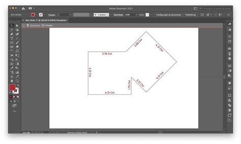 Capture d'écran montrant l'espace de travail Illustrator avec les règles et les guides activés, permettant la mesure des côtés d'un triangle.