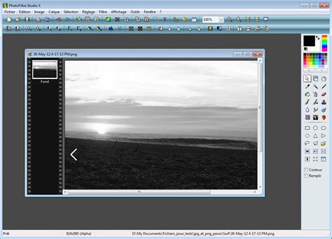 Capture d'écran du menu 
