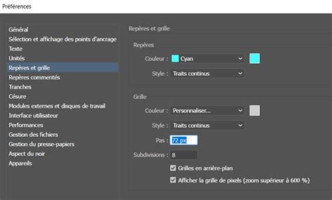 Capture d'écran des préférences d'affichage dans Illustrator montrant les options de qualité d'image.