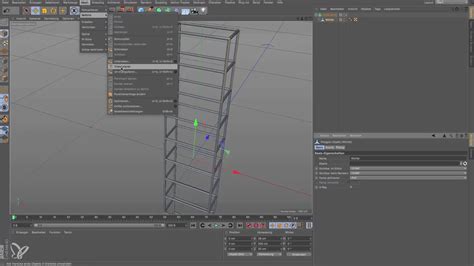 Exemple de modélisation d'un objet simple dans Cinema 4D avec les outils d'extrusion et de biseau.