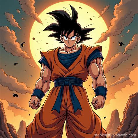 Rendu d'une coupe de cheveux de Sangoku avec éclairage détaillé