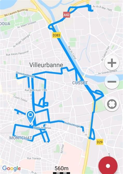 Visualisation de la carte de déplacement générée avec des tons améliorés et un léger flou.
