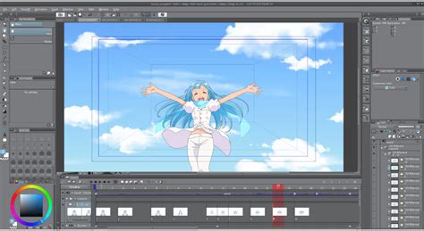 Interface de Clip Studio Paint avec une fenêtre de ressources ouverte