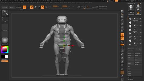 Comparaison des manipulateurs Gizmo par défaut et personnalisés dans ZBrush.