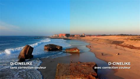 Comparaison côte à côte : plan D-CINELIKE avant et après étalonnage