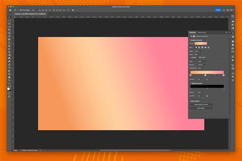 Exemple de création d'un dégradé simple avec des arrêts de couleur dans Photoshop.