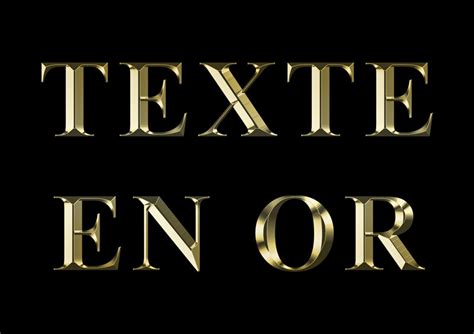 Texte doré avec des scintillements ajoutés pour plus de réalisme.