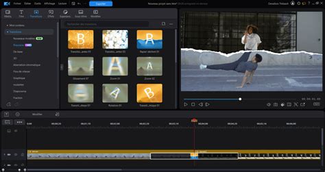 Interface de PowerDirector avec la médiathèque et la timeline