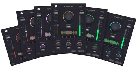 Logos des plugins Neat Video, Crave DSP, iZotope RX et Boris FX CrumplePop